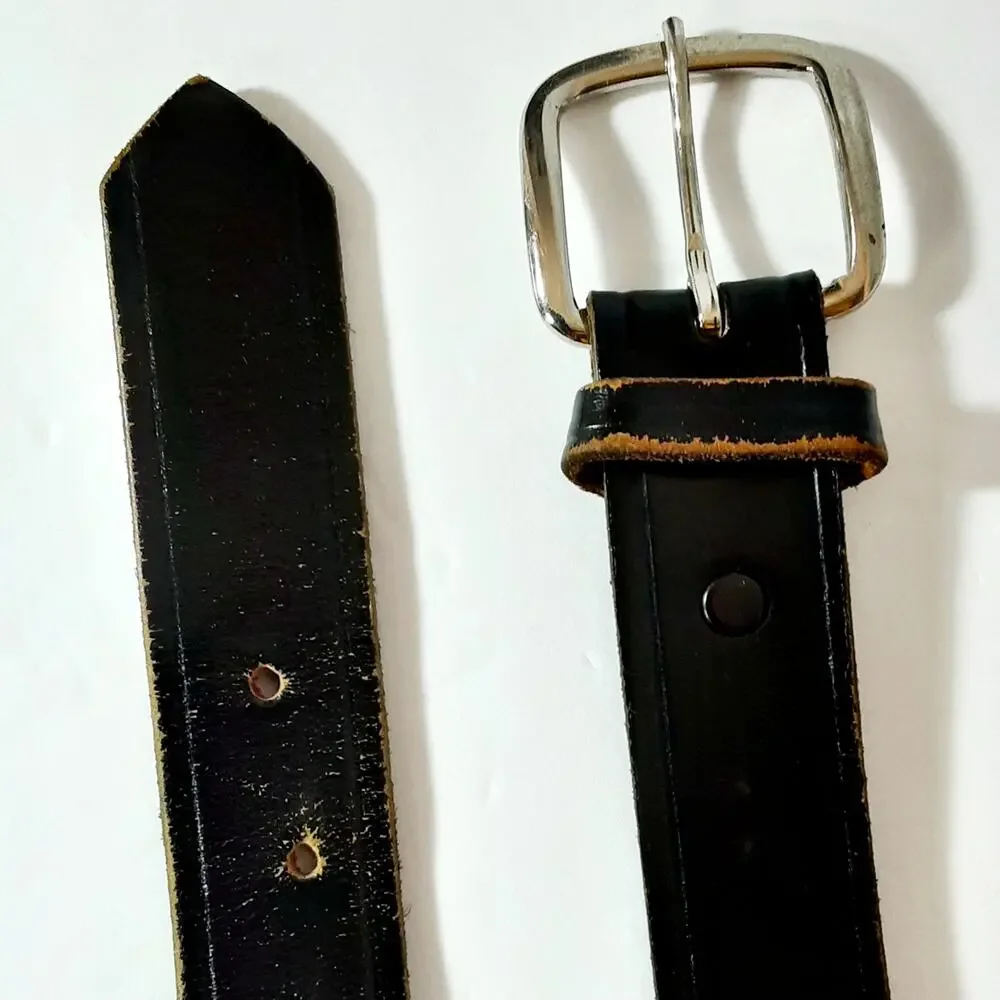 Distressed Vintage US Postal Approved Uniform Work Belt 30 Top Grain Leather